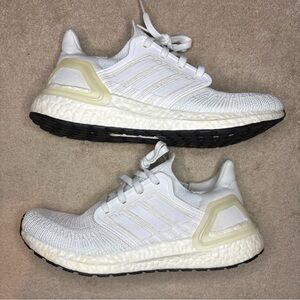 Adidas Womens Ultraboost 20 EG0713 Triple White Running Shoes Sneakers Size 7